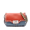 Valentino Tricolor Leather Rockstud Flip Lock Flap Secondhand
