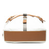 Secondhand Prada Saffiano Trimmed Tessuto Triple Buckle Messenger Bag