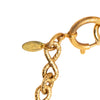 Chanel CC Gold Plated Hammered Round Pendant Necklace Secondhand