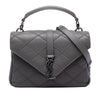 Saint Laurent Medium Quilted Diamond Calfskin Monogram College Satchel Secondhand