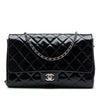 Chanel CC Quilted Patent Flap Clutch with Chain Secondhand