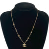 Secondhand Chanel Gold Plated Faux Pearl CC Pendant Flower Station Necklace