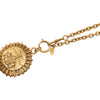 Chanel Gold Plated Medallion Coat of Arms Sunburst Pendant Necklace Secondhand
