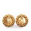 Chanel CC Gold Plated Wheat Medallion Clip On Earrings Secondhand