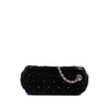 Chanel CC Quilted Velvet Crystal Wristlet Clutch Secondhand