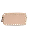 Valentino Pebbled Calfskin Rockstud Double Zip Chain Pouch Secondhand