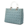 Secondhand Dior Large Denim Cannage Acrylic Handles Lady Dior