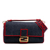 Fendi Large Denim Baguette Satchel Secondhand