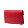 Saint Laurent Grain De Poudre Chevron Monogram Envelope Wallet on Chain Secondhand