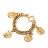 Chanel Gold Plated 31 Rue Cambon Logo Charm Bracelet Secondhand