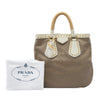 Prada Studded Canvas Canapa Logo Rope Handle Bag Secondhand
