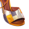 Secondhand Missoni Metallic Patchwork Leather & Glitter Block-Heel Sandals - '00s