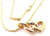 Secondhand Cartier Double Heart Pendant Chain Yellow and White Gold Necklace - '90s