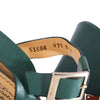 second hand Santoni Rose Collection Green Leather Platform Wedge Sandals 
