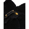 Chanel Black Knitted Camélia Brooch - '90s Second hand