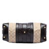 Gucci GG Canvas and Crocodile Embossed Calfskin Secret Satchel Secondhand