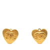 Secondhand Chanel CC Gold Plated Heart Clip On Earrings