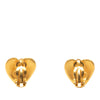 Secondhand Chanel CC Gold Plated Heart Clip On Earrings