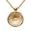 Dior Gold Plated Enamel Logo Round Pendant Necklace Secondhand