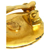 Chanel CC Gold Plated Round Clip on Earrings Secondhand