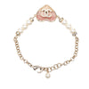Chanel CC Gold Plated Resin Crystal Faux Pearl Chain Heart Bracelet Secondhand