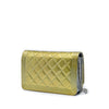Chanel Bicolor Quilted Metallic Patent Boy Wallet on Chain Secondhand