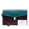 Prada Bicolor Saffiano Envelope Push Lock Clutch Secondhand