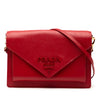 Prada Mini City Calf Trimmed Saffiano Monochrome Envelope Crossbody Secondhand