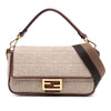 Fendi Zucca Embroidered Canvas Baguette Satchel Secondhand