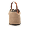 Celine Small Triomphe Raffia Drawstring Bucket Bag Secondhand