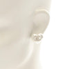 Chanel CC Gold Plated Faux Pearl and Rhinestone Heart Earrings Secondhand
