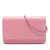 Chanel CC Embossed Lambskin Camellia Wallet On Chain Secondhand