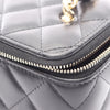 Chanel Quilted Lambskin Vanity Case with Pearl Chain Secondhand