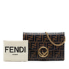 Fendi Zucca Embossed Leather F Is Fendi Envelope Wallet On Chain Secondhand