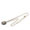 Chanel CC Gold Plated Resin Strass Faux Pearl Camellia Round Pendant Necklace Secondhand