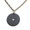 Chanel CC Gold Plated Resin Strass Faux Pearl Camellia Round Pendant Necklace Secondhand