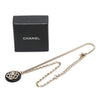 Chanel CC Gold Plated Resin Strass Faux Pearl Camellia Round Pendant Necklace Secondhand