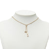 Dior Gold Plated Strass Embellished Faux Pearl CD Tribal Long Necklace Secondhand