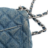 Chanel Mini Square CC Quilted Denim Single Flap Secondhand