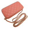 Chanel CC Quilted Caviar Double Zip Clutch With Chain Secondhand