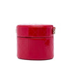 Chanel CC Quilted Patent Round Vanity Case with Chain Secondhand