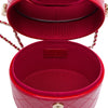 Chanel CC Quilted Patent Round Vanity Case with Chain Secondhand