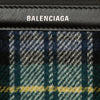 Balenciaga Plaid Wool Navy Cabas Pouch Secondhand
