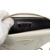 Prada Mini Brushed Leather Triangle Chain Pouch Secondhand
