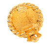Chanel CC Gold Plated Round Clip On Earrings Secondhand