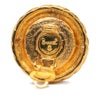 Chanel Gold Plated Faux Pearl Round Button Clip On Earrings Secondhand