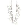 Dior Brass Crystal Embellished Triple Spell Out Charm Necklace Secondhand