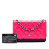 Chanel CC Bicolor Quilted Patent Wallet on Chain Secondhand