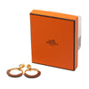 Hermès Gold Plated Barenia Loop Earrings Secondhand