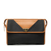 Saint Laurent Leather Trimmed Coated Canvas Clutch Secondhand